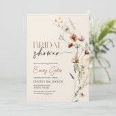 Wildflower Bridal Shower Invitation, Floral Boho  招待状 (スタンド正面)