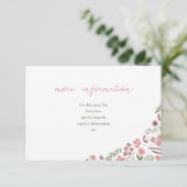 wildflower bridal shower invitation insert - pink 招待状 (スタンド正面)