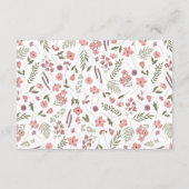 wildflower bridal shower invitation insert - pink 招待状 (裏面)