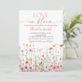 Wildflower Bridal Shower Invitation: Love In Bloom 招待状 (スタンド正面)