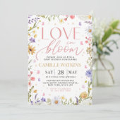 Wildflower Bridal Shower Invitation,Love In Bloom 招待状 (スタンド正面)
