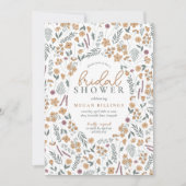 wildflower bridal shower invitation - orange 招待状 (正面)