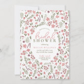 wildflower bridal shower invitation - pink 招待状 (正面)