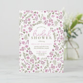 wildflower bridal shower invitation - purple 招待状 (スタンド正面)