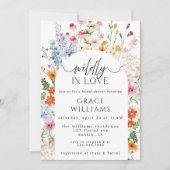 Wildflower Bridal Shower Invitation Template, Boho 招待状 (正面)