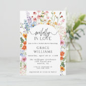 Wildflower Bridal Shower Invitation Template, Boho 招待状 (スタンド正面)