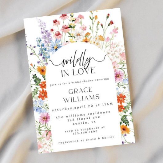 Wildflower Bridal Shower Invitation Template, Boho 招待状