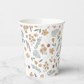 Wildflower Bridal Shower Paper Cups - Orange 紙コップ (左)