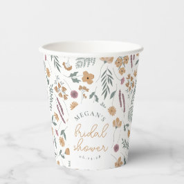 Wildflower Bridal Shower Paper Cups - Orange 紙コップ