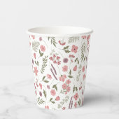 Wildflower Bridal Shower Paper Cups - Pink 紙コップ (裏面)