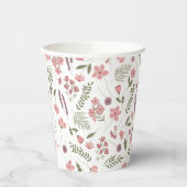 Wildflower Bridal Shower Paper Cups - Pink 紙コップ (左)
