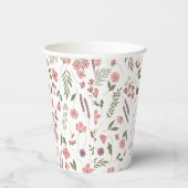 Wildflower Bridal Shower Paper Cups - Pink 紙コップ (右)