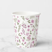 Wildflower Bridal Shower Paper Cups - Purple 紙コップ (裏面)