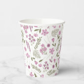 Wildflower Bridal Shower Paper Cups - Purple 紙コップ (左)