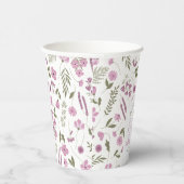 Wildflower Bridal Shower Paper Cups - Purple 紙コップ (右)