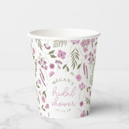 Wildflower Bridal Shower Paper Cups - Purple 紙コップ