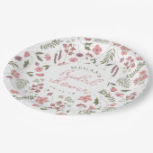 Wildflower Bridal Shower Paper Plates - Pink ペーパープレート (アングル)