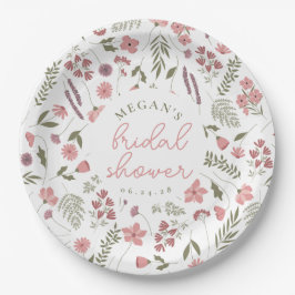 Wildflower Bridal Shower Paper Plates - Pink ペーパープレート