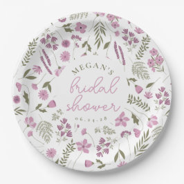 Wildflower Bridal Shower Paper Plates - Purple ペーパープレート
