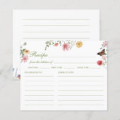 Wildflower Bridal Shower Recipe Card (正面/裏面)
