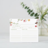 Wildflower Bridal Shower Recipe Card (スタンド正面)