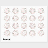 Wildflower Bridal Shower Sticker - Pink ラウンドシール (シート)