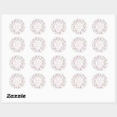 Wildflower Bridal Shower Sticker - Purple ラウンドシール (シート)