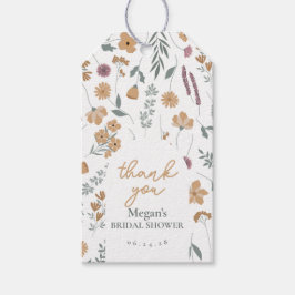 Wildflower Bridal Shower Thank You Tag - Orange ギフトタグ
