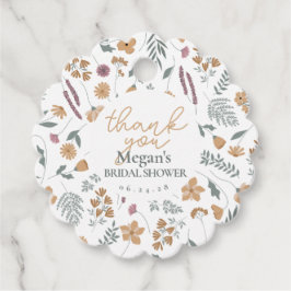 Wildflower Bridal Shower Thank You Tag - Orange フェイバータグ
