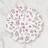 Wildflower Bridal Shower Thank You Tag - Purple フェイバータグ (裏面)