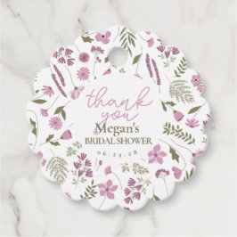 Wildflower Bridal Shower Thank You Tag - Purple フェイバータグ
