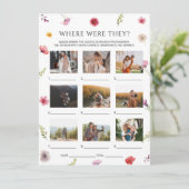 Wildflower Bridal Shower Where Were They Game Card 招待状 (スタンド正面)