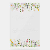 Wildflower bridal shower white Welcome アクリルサイン (正面)