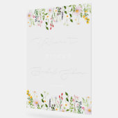 Wildflower bridal shower white Welcome アクリルサイン (傾斜)