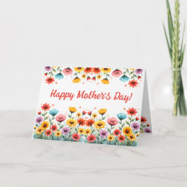 Wildflower Bright Mothers Day カード