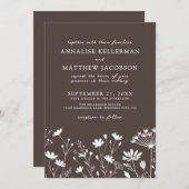Wildflower Brown Wedding 招待状 (正面/裏面)