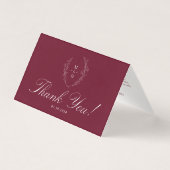 Wildflower Burgundy Wedding Folded Photo thank you (正面)