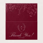 Wildflower Burgundy Wedding Folded Photo thank you (外部フラット)