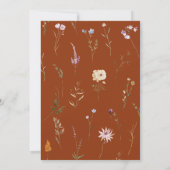 Wildflower Burnt Orange Baby in Bloom ベビーシャワー 招待状 (裏面)