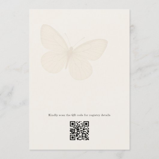 Wildflower Butterflies QR Code Bridal Shower 招待状 (裏面)