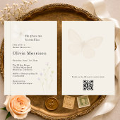 Wildflower Butterflies QR Code Bridal Shower 招待状