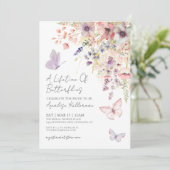Wildflower Butterfly ブライダルシャワー 招待状 (スタンド正面)
