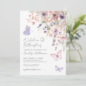 Wildflower Butterfly ブライダルシャワー 招待状 (スタンド正面)