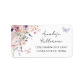 Wildflower Butterfly リターンアドレス ラベル (正面)