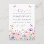 Wildflower Butterfly Bridal Shower Thank You Card サンキューカード (正面)