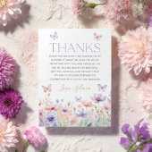 Wildflower Butterfly Bridal Shower Thank You Card サンキューカード