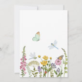 Wildflower Butterfly Dragonfly Watercolor Wedding 招待状 (裏面)