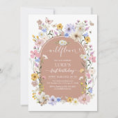 Wildflower Butterfly Girl Birthday Invitation 招待状 (正面)