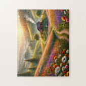 Wildflower Cabin Scenic Spring Landscape ジグソーパズル (縦)