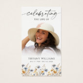 Wildflower Celebration of Life Cross Prayer Card (正面)